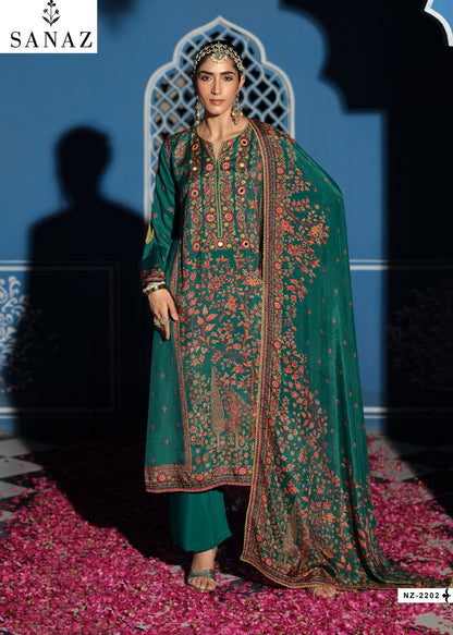 Nazm Sanaz Viscose Muslin Pant Style Suits Wholesaler India