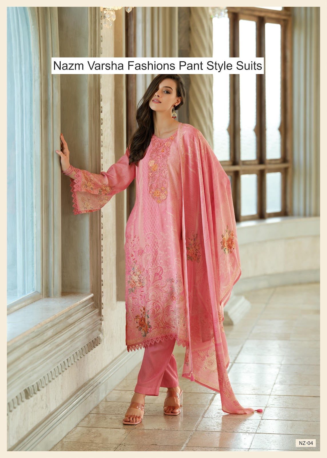 Nazm Varsha Fashions Viscose Muslin Pant Style Suits Supplier Gujarat
