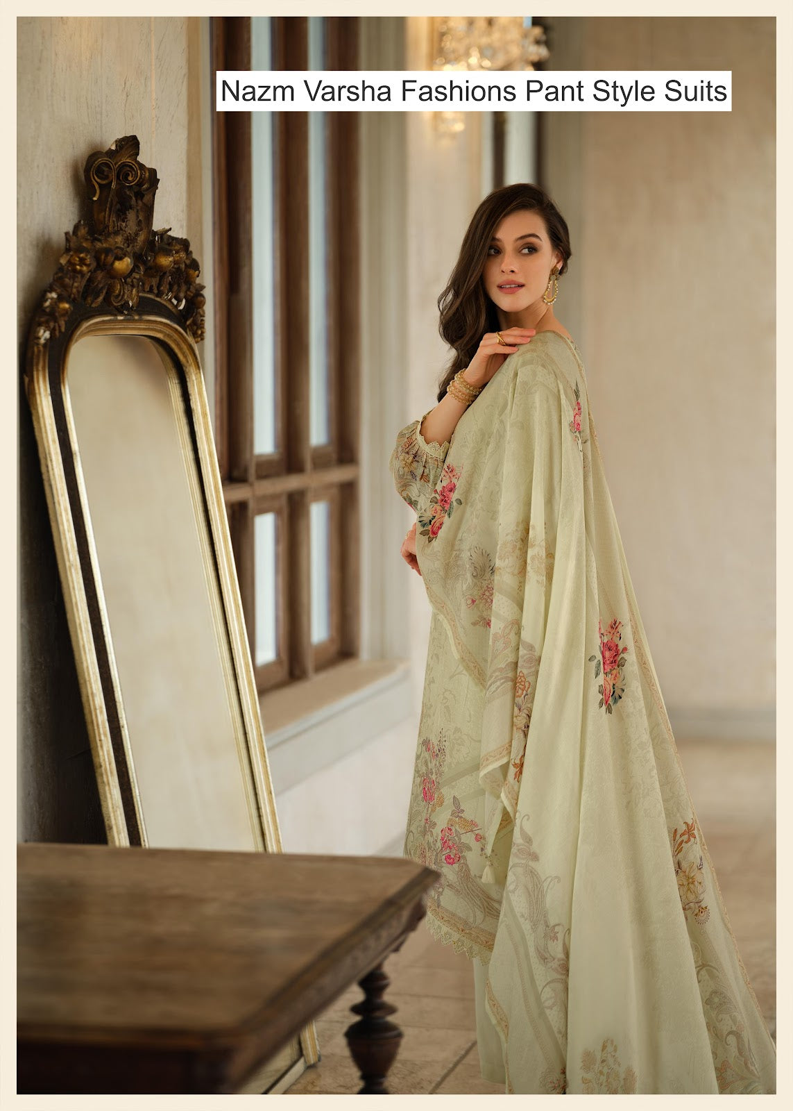 Nazm Varsha Fashions Viscose Muslin Pant Style Suits Supplier Gujarat