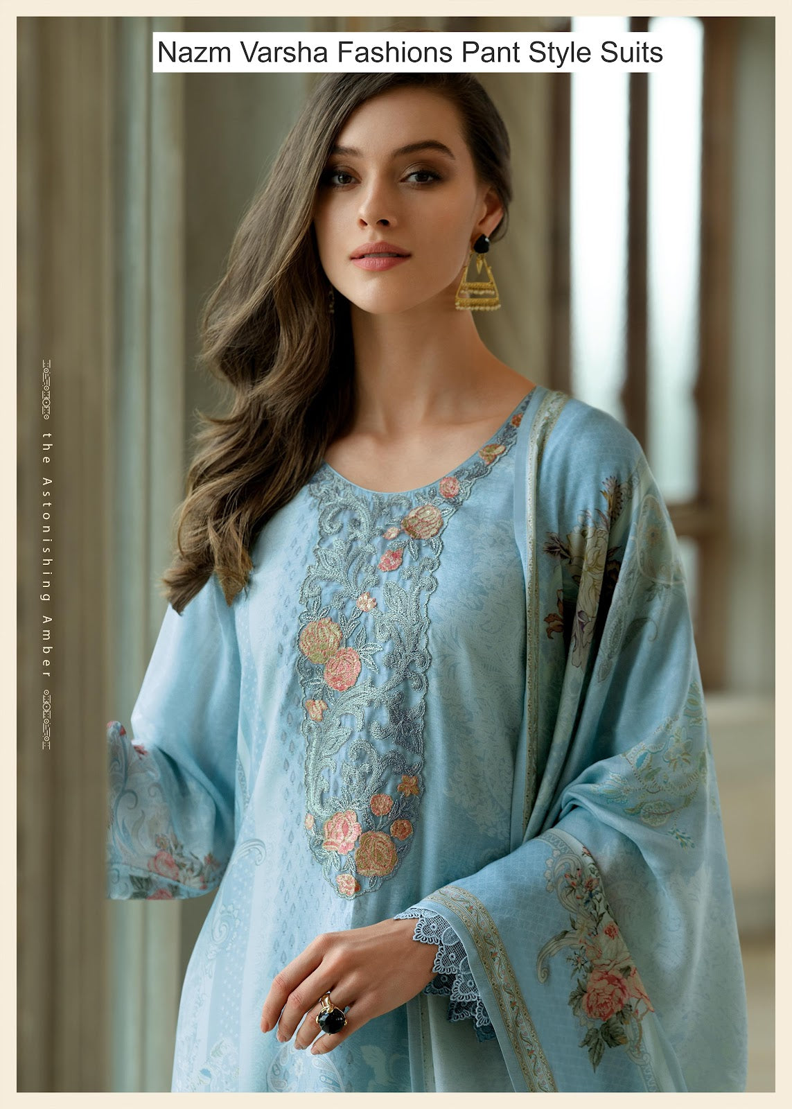 Nazm Varsha Fashions Viscose Muslin Pant Style Suits Supplier Gujarat
