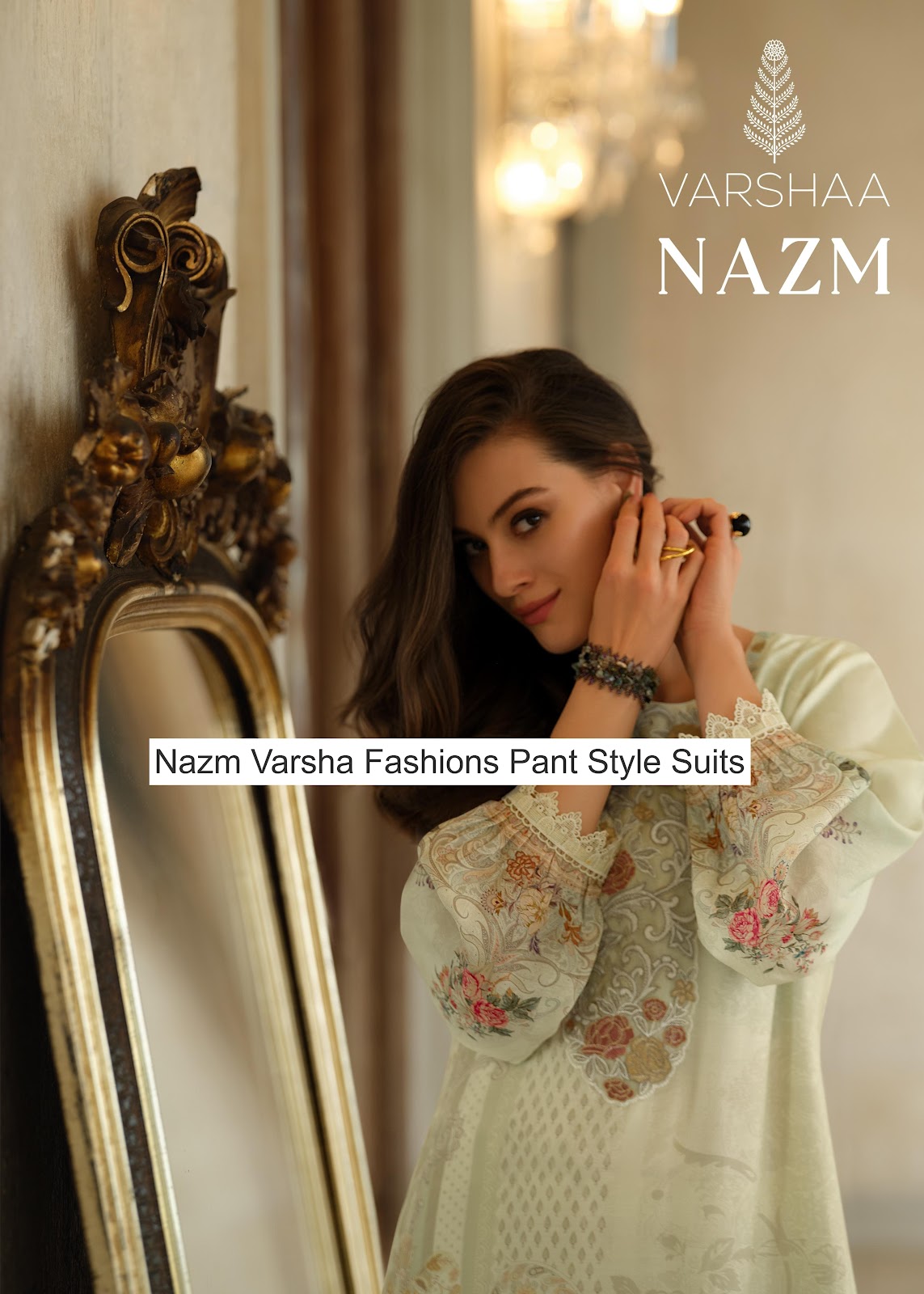 Nazm Varsha Fashions Viscose Muslin Pant Style Suits Supplier Gujarat