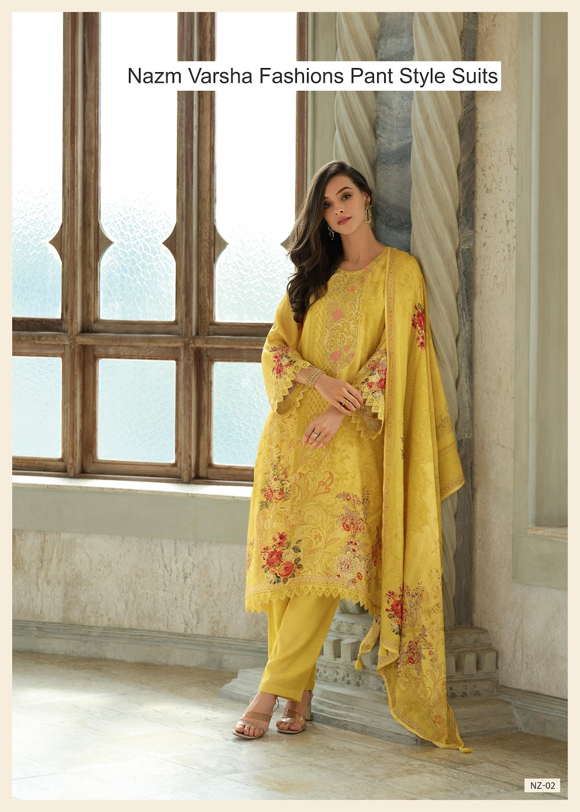 Nazm Varsha Fashions Viscose Muslin Pant Style Suits Supplier Gujarat