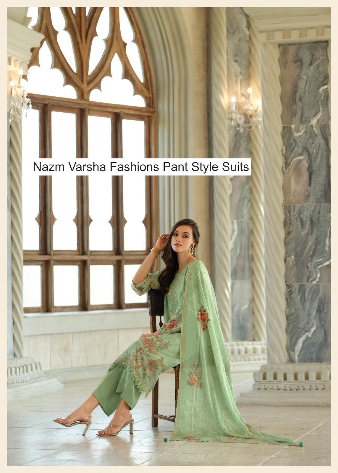 Nazm Varsha Fashions Viscose Muslin Pant Style Suits Supplier Gujarat