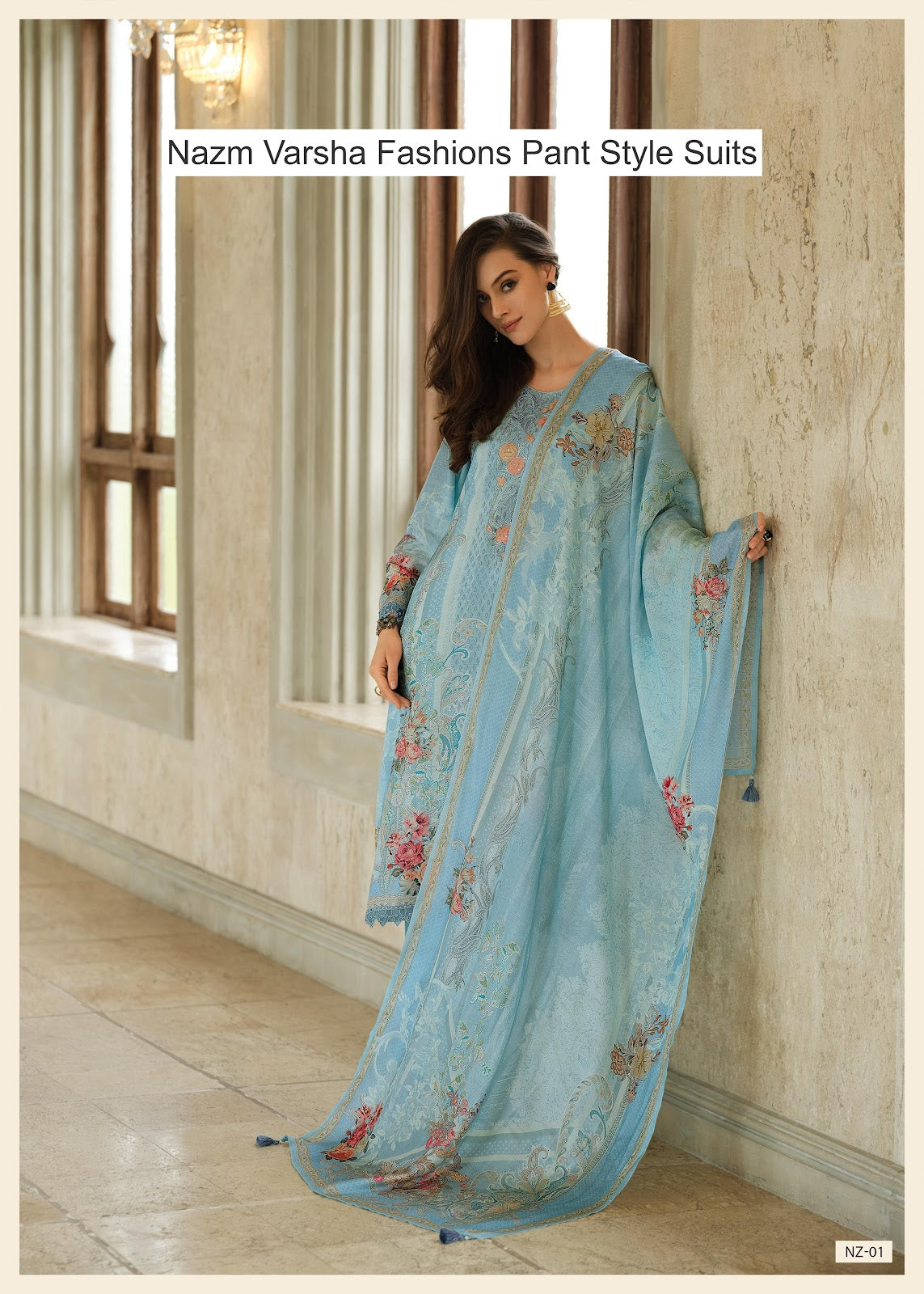 Nazm Varsha Fashions Viscose Muslin Pant Style Suits Supplier Gujarat