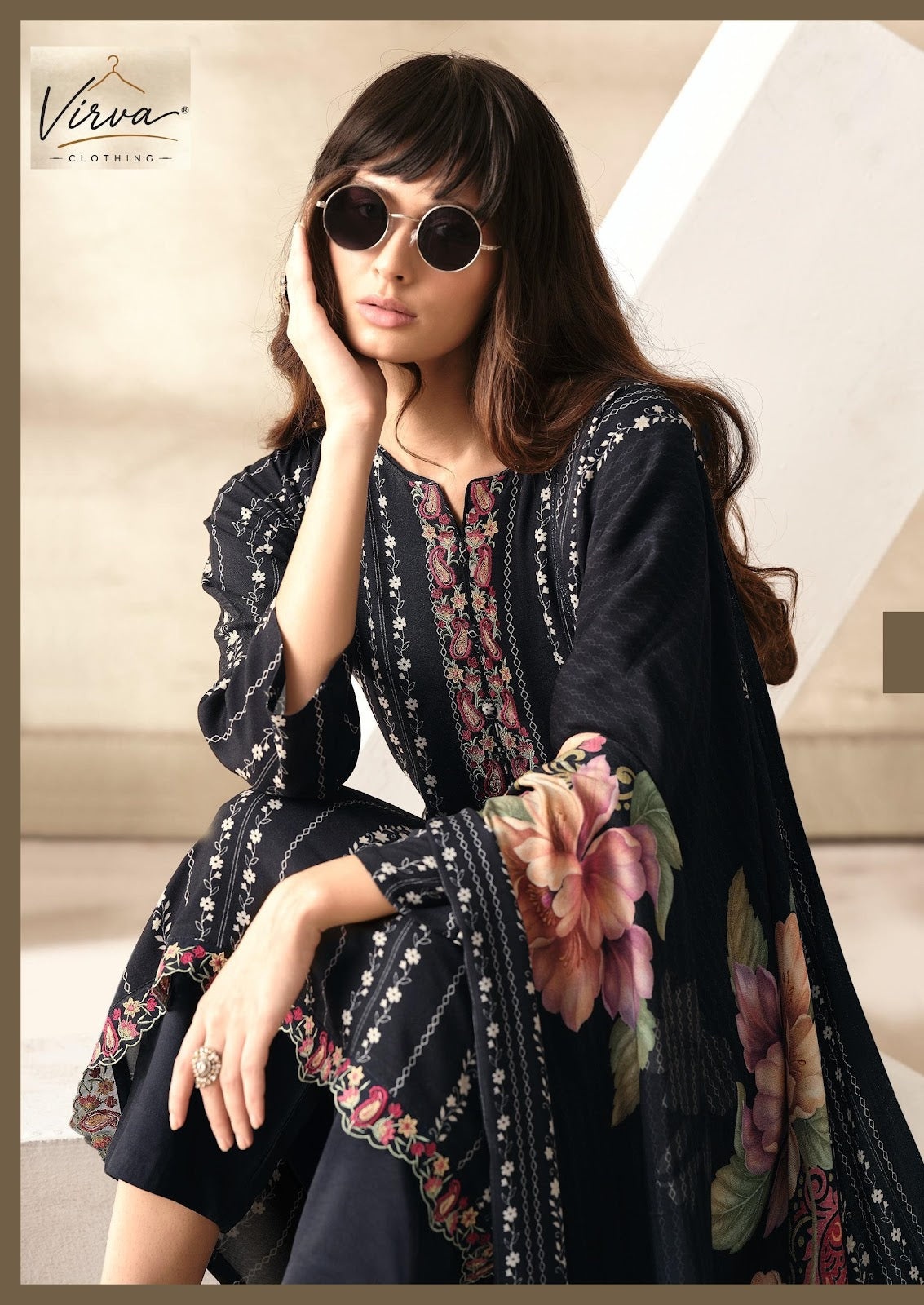 Nazm Virva Viscose Pashmina Suits Wholesale Price