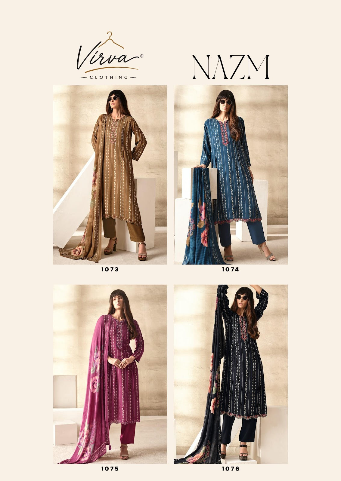 Nazm Virva Viscose Pashmina Suits Wholesale Price
