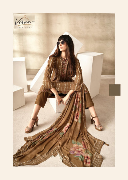 Nazm Virva Viscose Pashmina Suits Wholesale Price