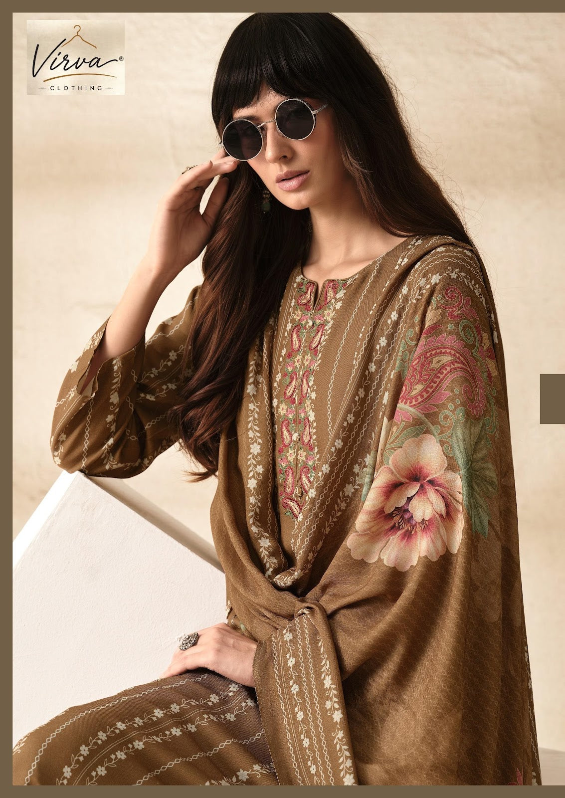 Nazm Virva Viscose Pashmina Suits Wholesale Price