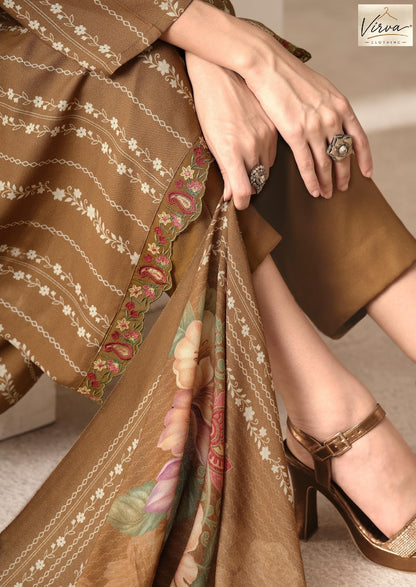 Nazm Virva Viscose Pashmina Suits Wholesale Price