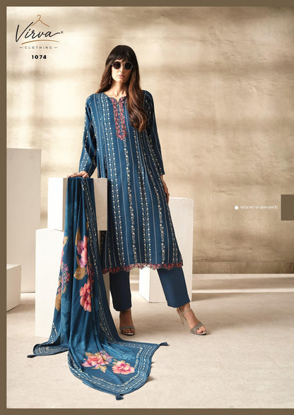 Nazm Virva Viscose Pashmina Suits Wholesale Price