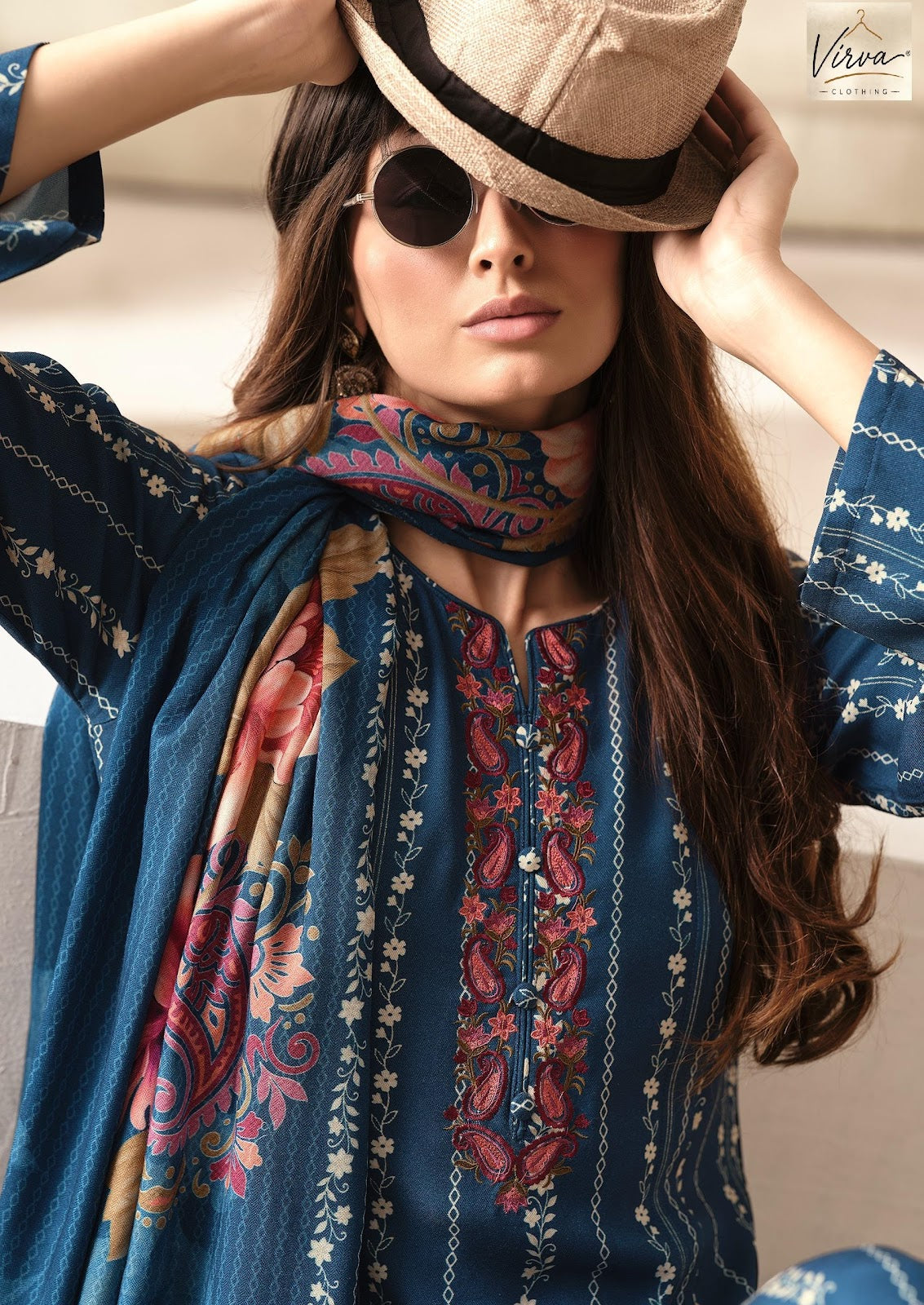 Nazm Virva Viscose Pashmina Suits Wholesale Price