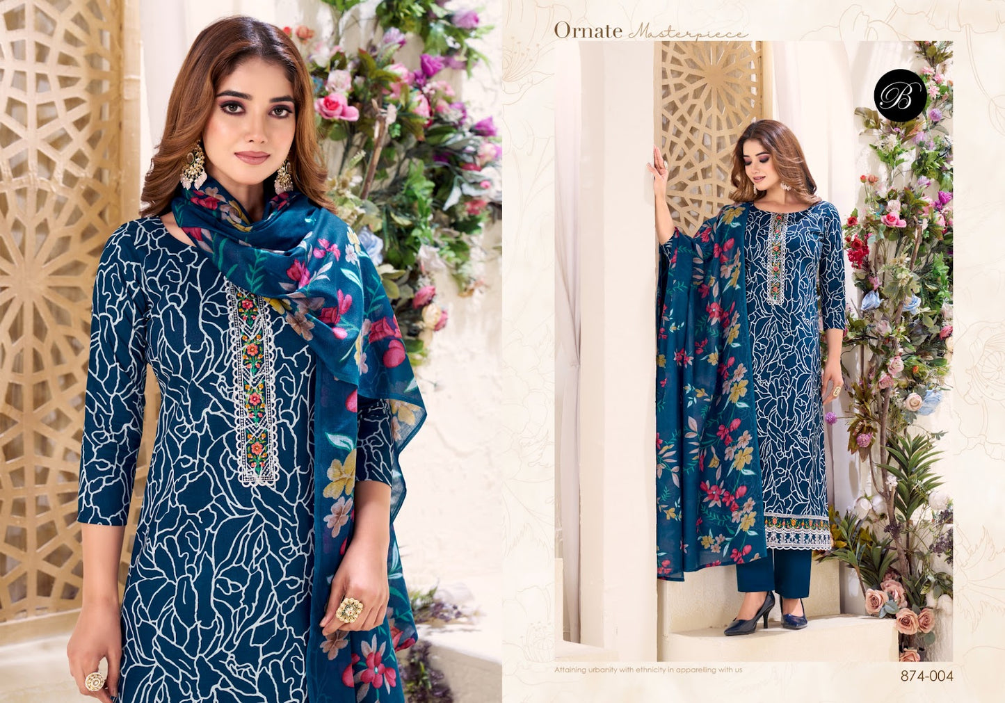 Nazma Belliza Designer Studio Cotton Karachi Salwar Suits Manufacturer Ahmedabad
