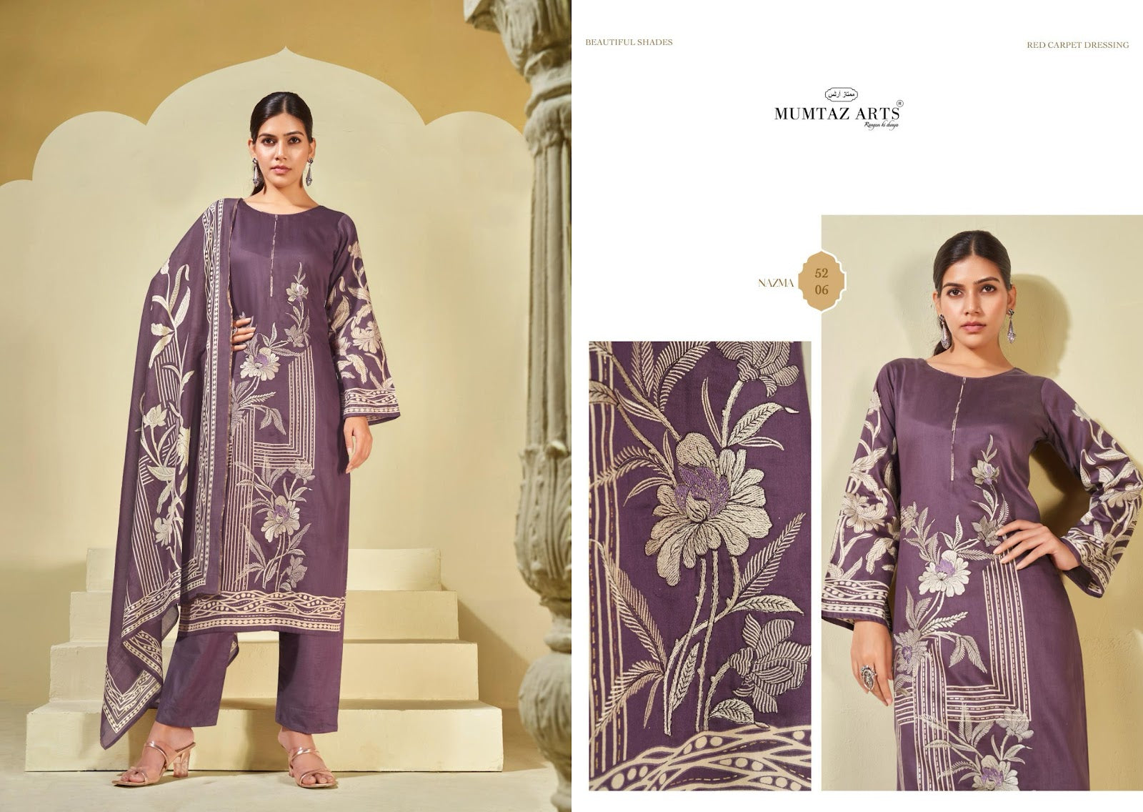 Nazma Mumtaz Arts Pure Viscose Pant Style Suits Manufacturer Gujarat