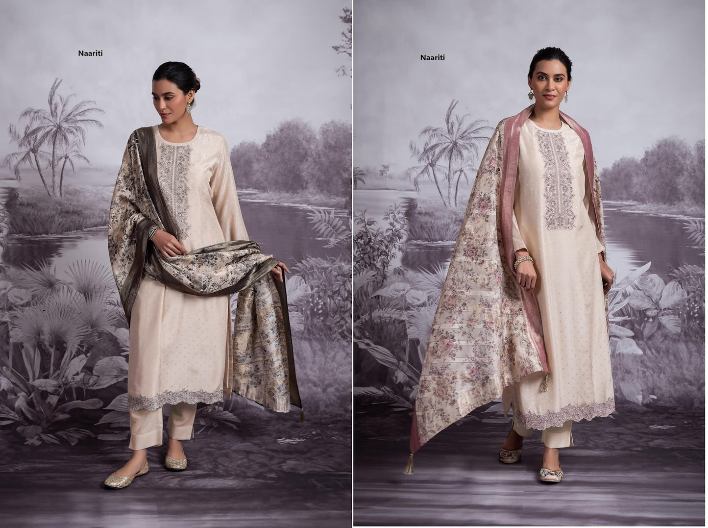 Nazmeen Naariti Jacquard Pant Style Suits Supplier Gujarat