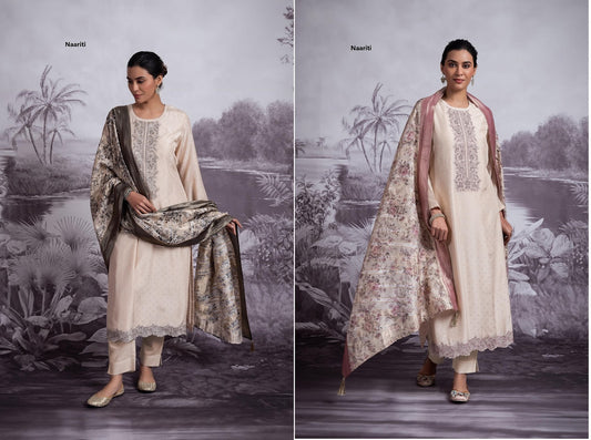 Nazmeen Naariti Jacquard Pant Style Suits Supplier Gujarat