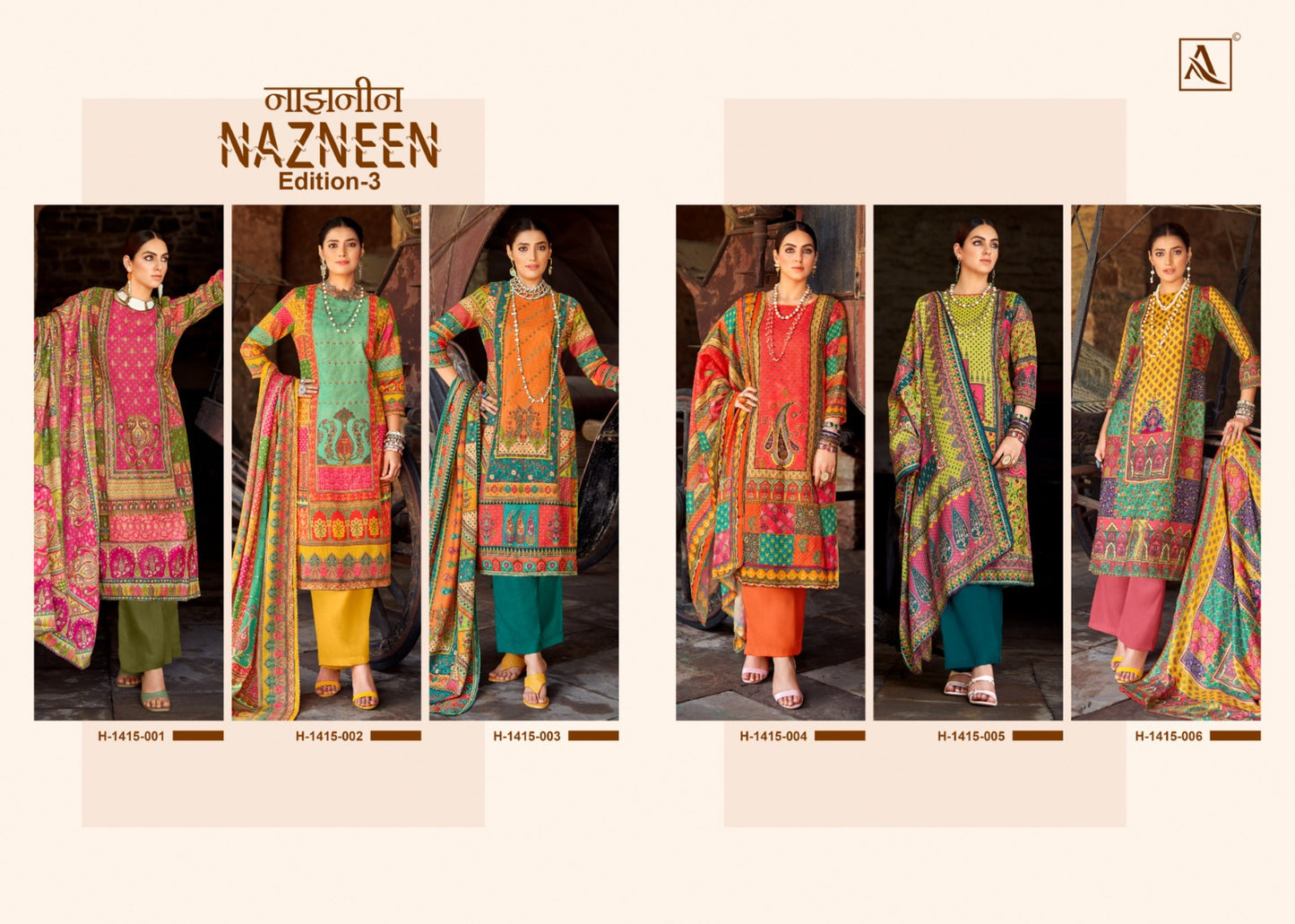 Nazneen Edition 3 Alok Viscose Pashmina Suits Wholesale Price