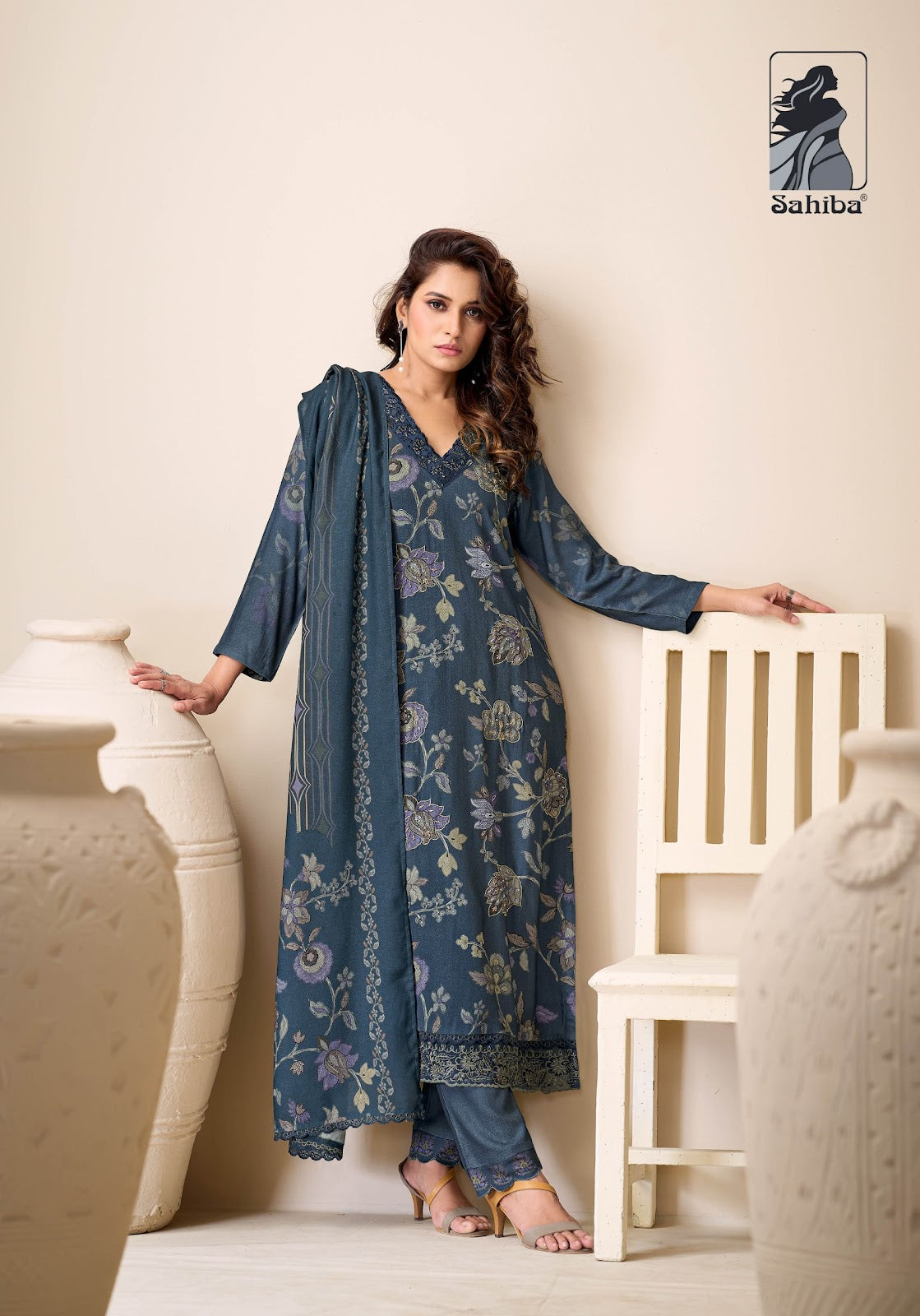 Nazneen Sahiba Twill Pashmina Suits Wholesale Rate