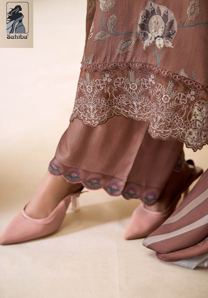 Nazneen Sahiba Twill Pashmina Suits Wholesale Rate