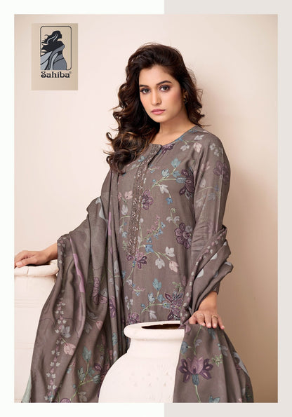 Nazneen Sahiba Twill Pashmina Suits Wholesale Rate