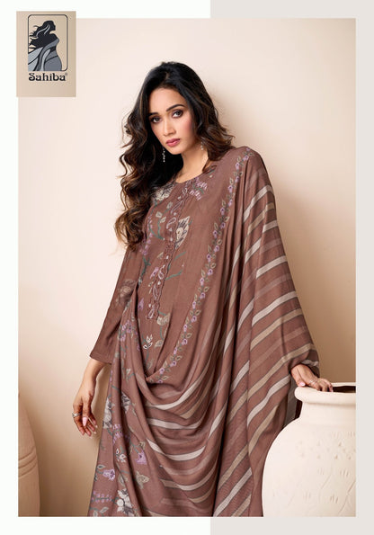 Nazneen Sahiba Twill Pashmina Suits Wholesale Rate