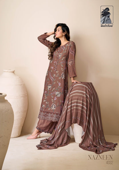 Nazneen Sahiba Twill Pashmina Suits Wholesale Rate