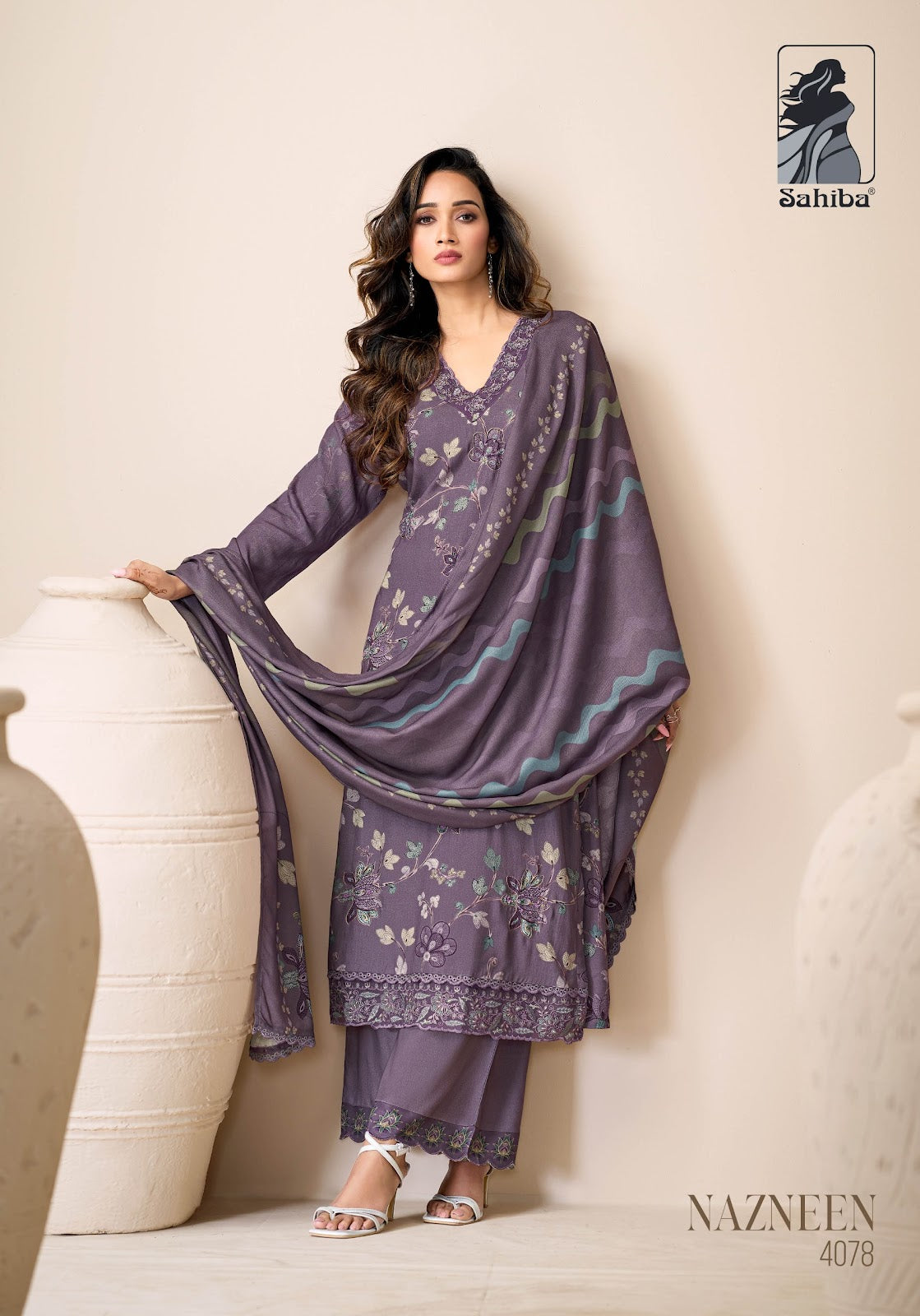 Nazneen Sahiba Twill Pashmina Suits Wholesale Rate