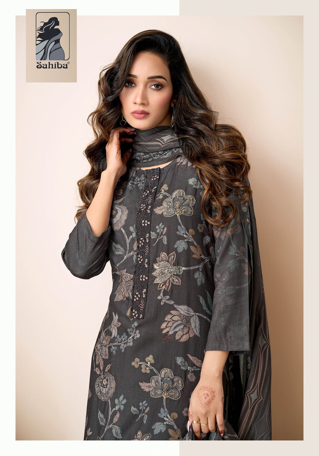 Nazneen Sahiba Twill Pashmina Suits Wholesale Rate