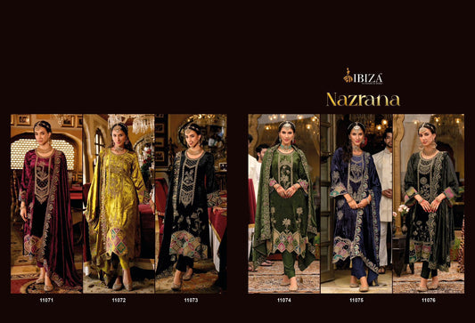 Nazrana Ibiza Viscose Velvet Suits Wholesaler