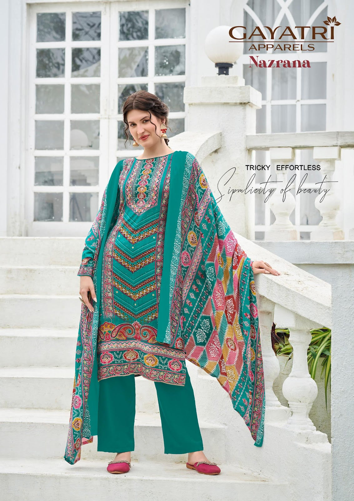 Nazrana Vol 1 Gayatri Viscose Reyon Karachi Salwar Suits Manufacturer Ahmedabad