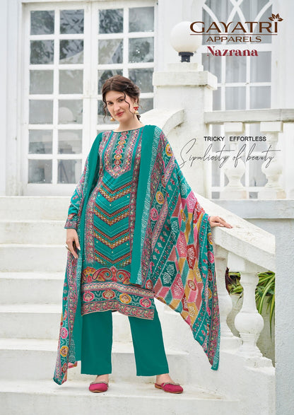 Nazrana Vol 1 Gayatri Viscose Reyon Karachi Salwar Suits Manufacturer Ahmedabad