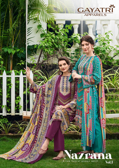 Nazrana Vol 1 Gayatri Viscose Reyon Karachi Salwar Suits Manufacturer Ahmedabad