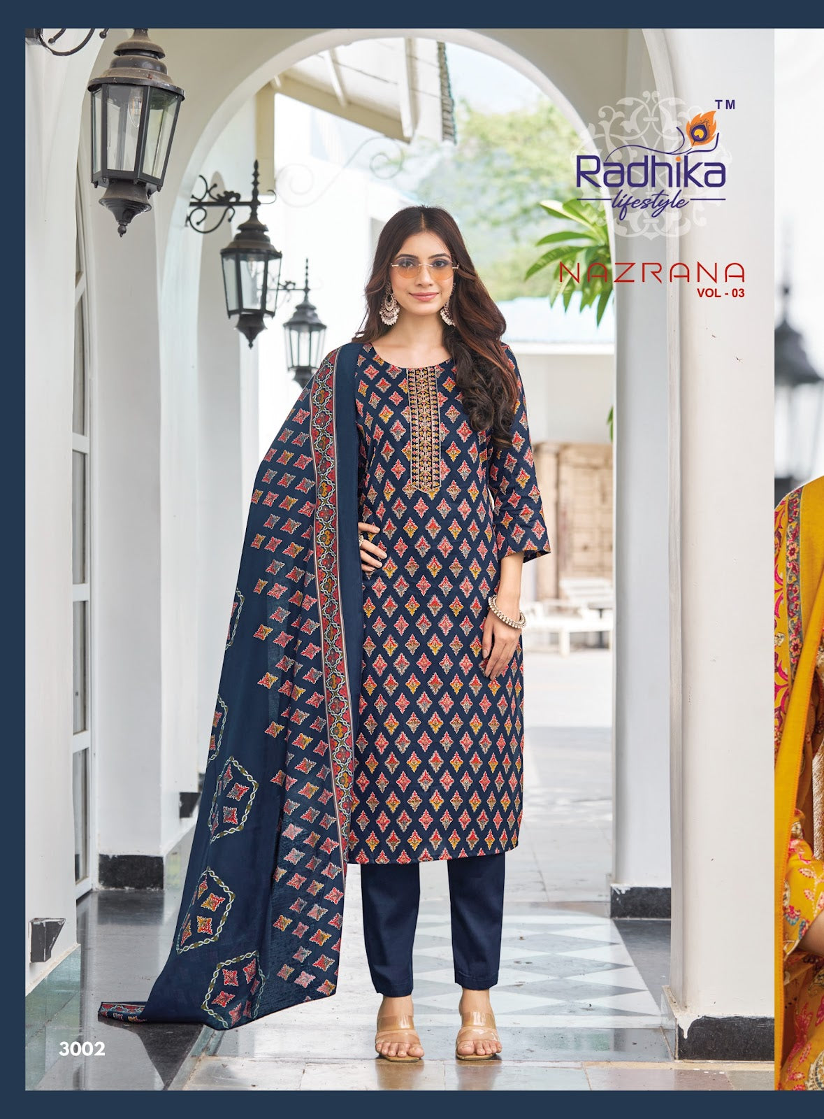 Nazrana Vol 3 Radhika Lifestyle Jam Satin Readymade Pant Style Suits Manufacturer India