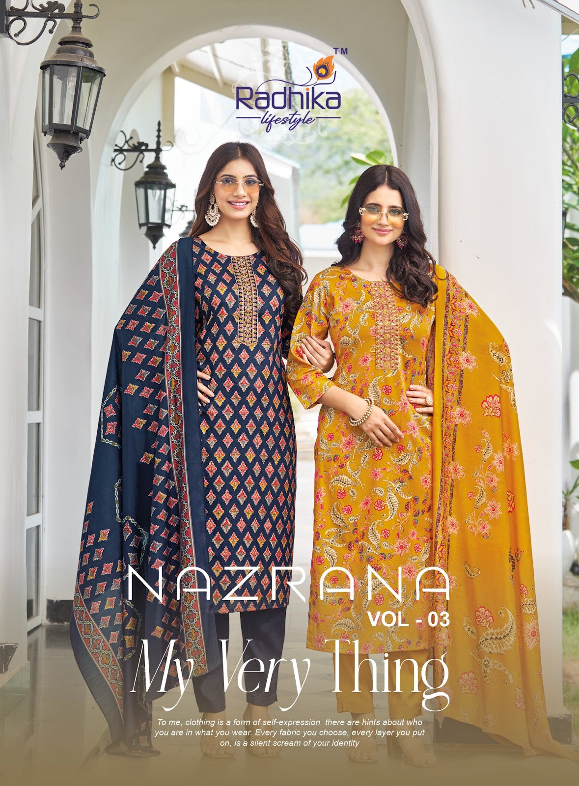Nazrana Vol 3 Radhika Lifestyle Jam Satin Readymade Pant Style Suits Manufacturer India