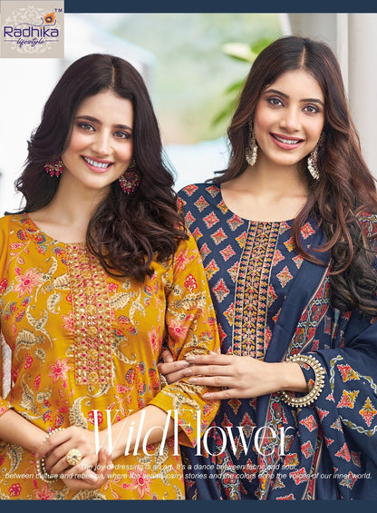 Nazrana Vol 3 Radhika Lifestyle Jam Satin Readymade Pant Style Suits Manufacturer India