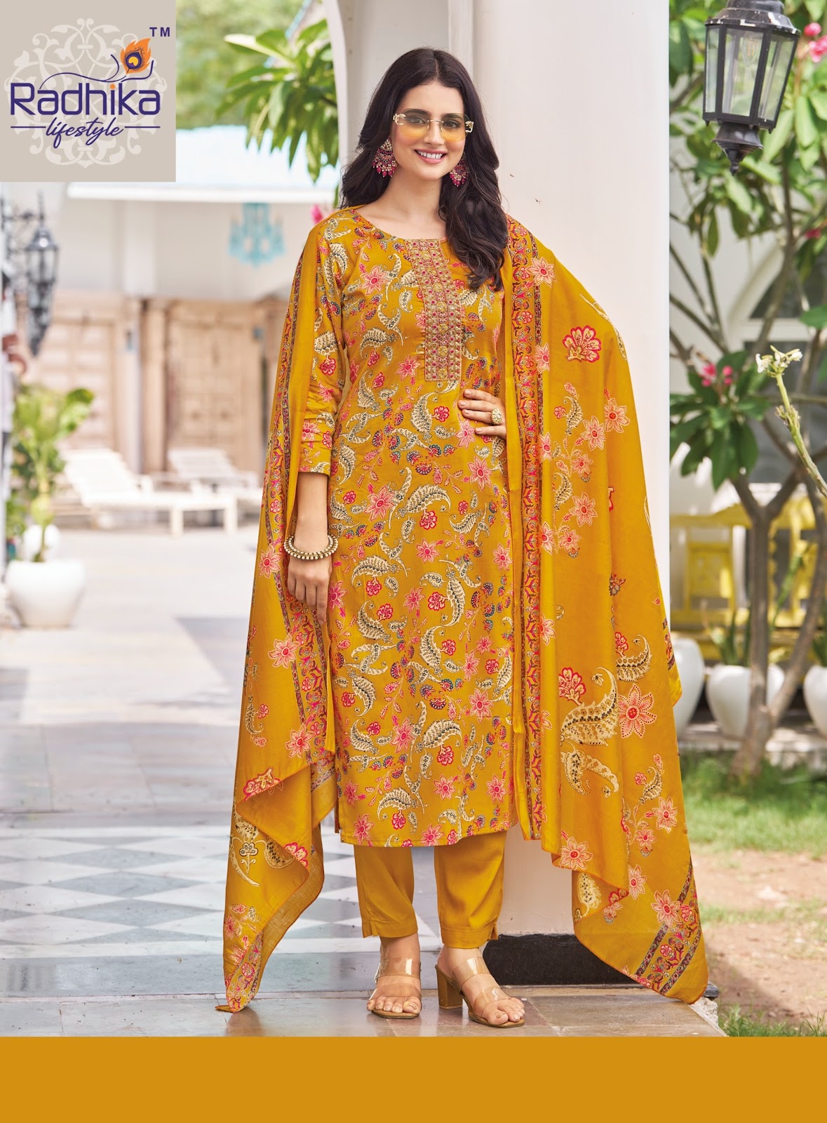 Nazrana Vol 3 Radhika Lifestyle Jam Satin Readymade Pant Style Suits Manufacturer India