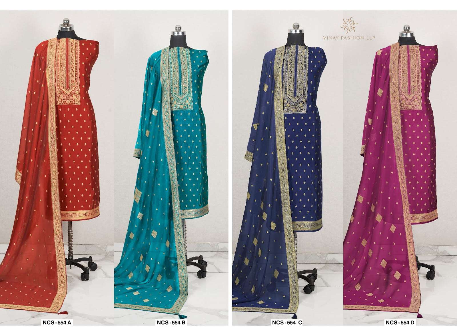 Ncs-554 Vinay Fashion Llp Dual Tone Pant Style Suits Supplier