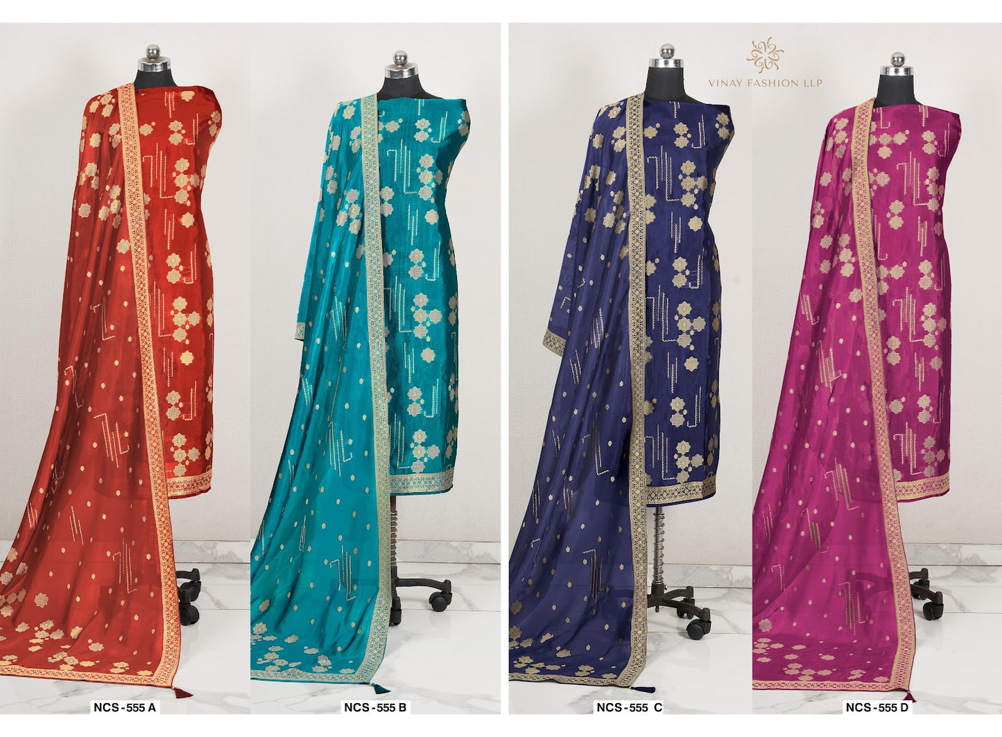 Ncs-555 Vinay Fashion Llp Dual Tone Pant Style Suits Manufacturer