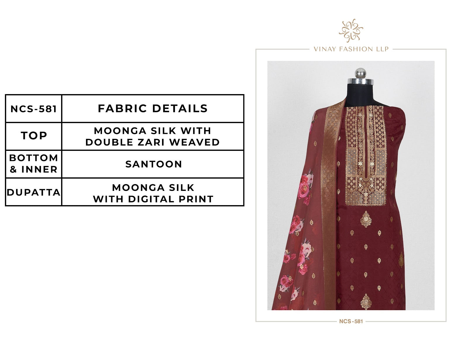 Ncs-581Abc Vinay Fashion Llp Moonga Silk Salwar Suits Wholesaler Ahmedabad
