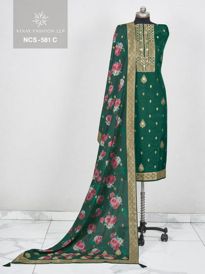 Ncs-581Abc Vinay Fashion Llp Moonga Silk Salwar Suits Wholesaler Ahmedabad