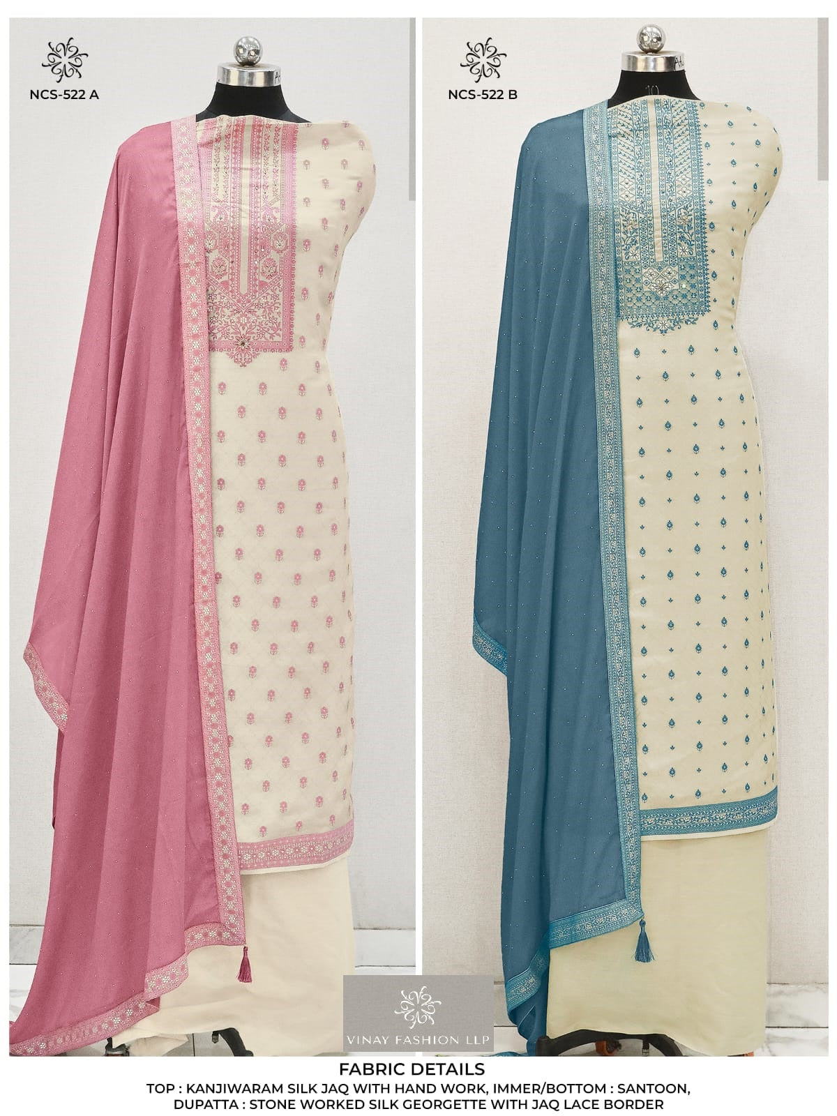 Ncs 522 Vinay Fashion Llp Kanjivaram Silk Salwar Suits Supplier