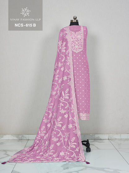 Ncs 615 Vinay Fashion Llp Muslin Jacquard Salwar Suits Wholesaler Gujarat