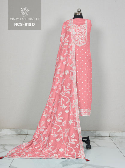 Ncs 615 Vinay Fashion Llp Muslin Jacquard Salwar Suits Wholesaler Gujarat