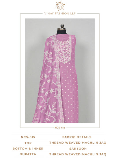 Ncs 615 Vinay Fashion Llp Muslin Jacquard Salwar Suits Wholesaler Gujarat