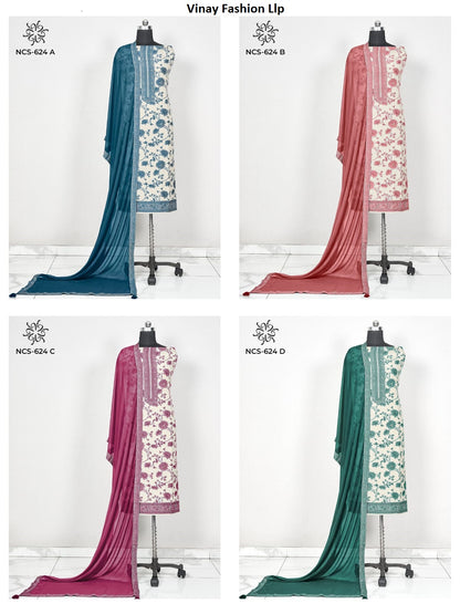 Ncs 623-624 Vinay Fashion Llp Viscose Muslin Salwar Suits Wholesale Rate