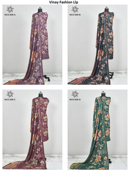 Ncs 636 To 639 Vinay Fashion Llp Viscose Muslin Salwar Suits Wholesale Price