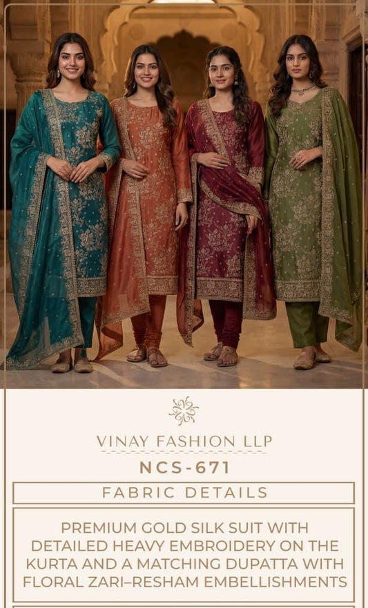 Ncs 671 Vinay Fashion Llp Silk Pant Style Suits Manufacturer