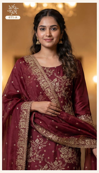 Ncs 671 Vinay Fashion Llp Silk Pant Style Suits Manufacturer