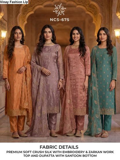 Ncs 675 Vinay Fashion Llp Soft Silk Pant Style Suits Exporter Ahmedabad