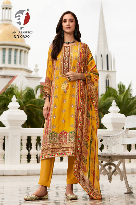 Nd 9329 Af Tissue Simmer Readymade Pant Style Suits Wholesale Rate