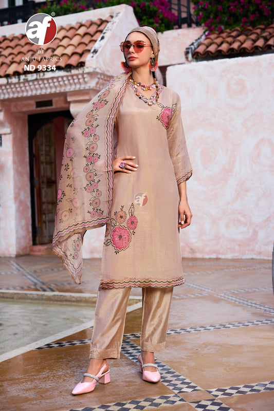 Nd 9334 Af Simmer Tissue Readymade Pant Style Suits Supplier Gujarat